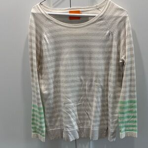 Striped Women's Sweater in Cream and Green